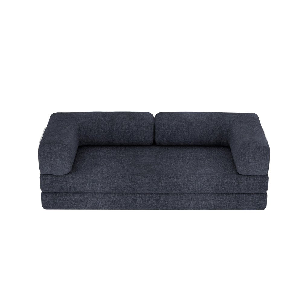 82" Chenille Modular Stainless Steel Sofa