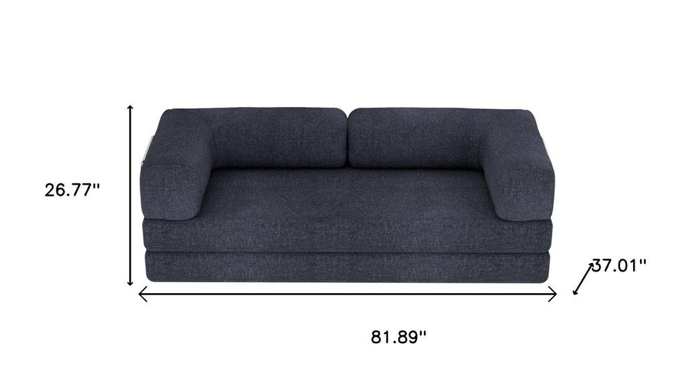 82" Chenille Modular Stainless Steel Sofa