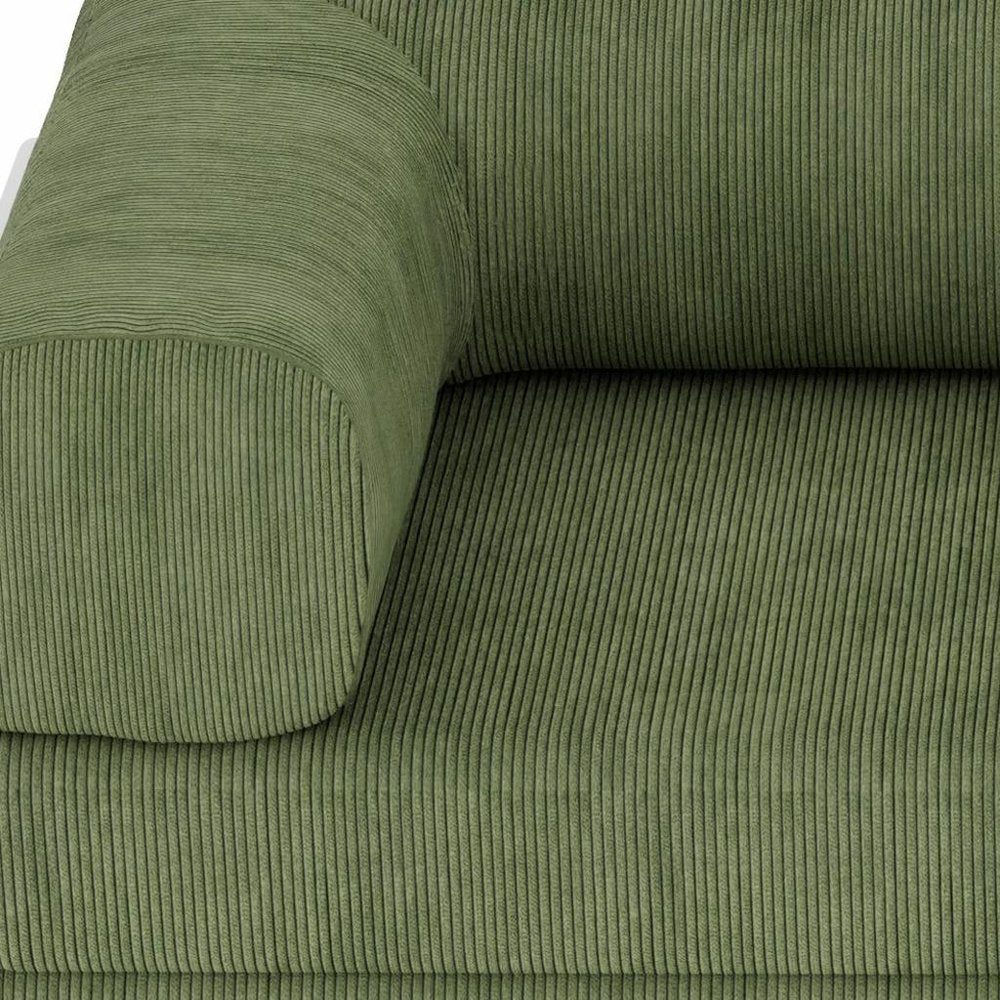 82" Green Corduroy Modular Sleeper Sofa