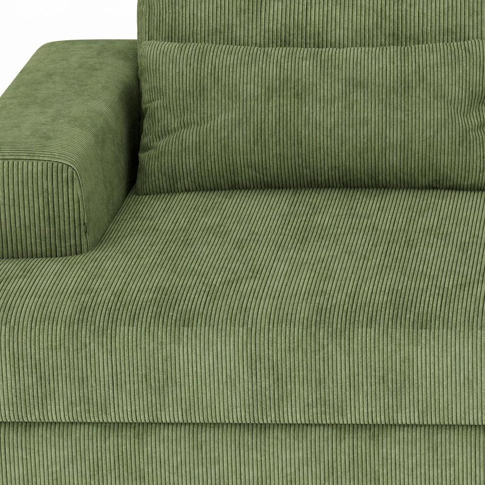 93" Green Corduroy Sleeper Sofa