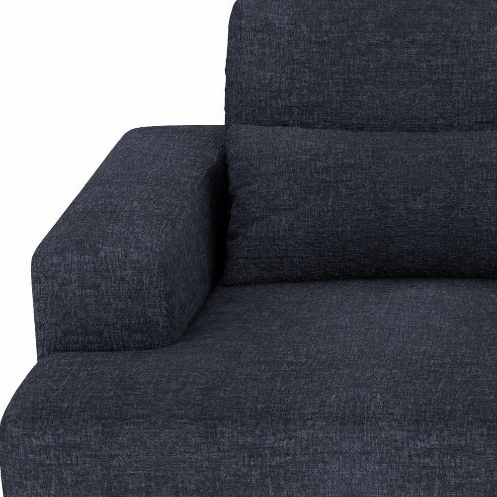 93" Blue Chenille Sleeper Sofa