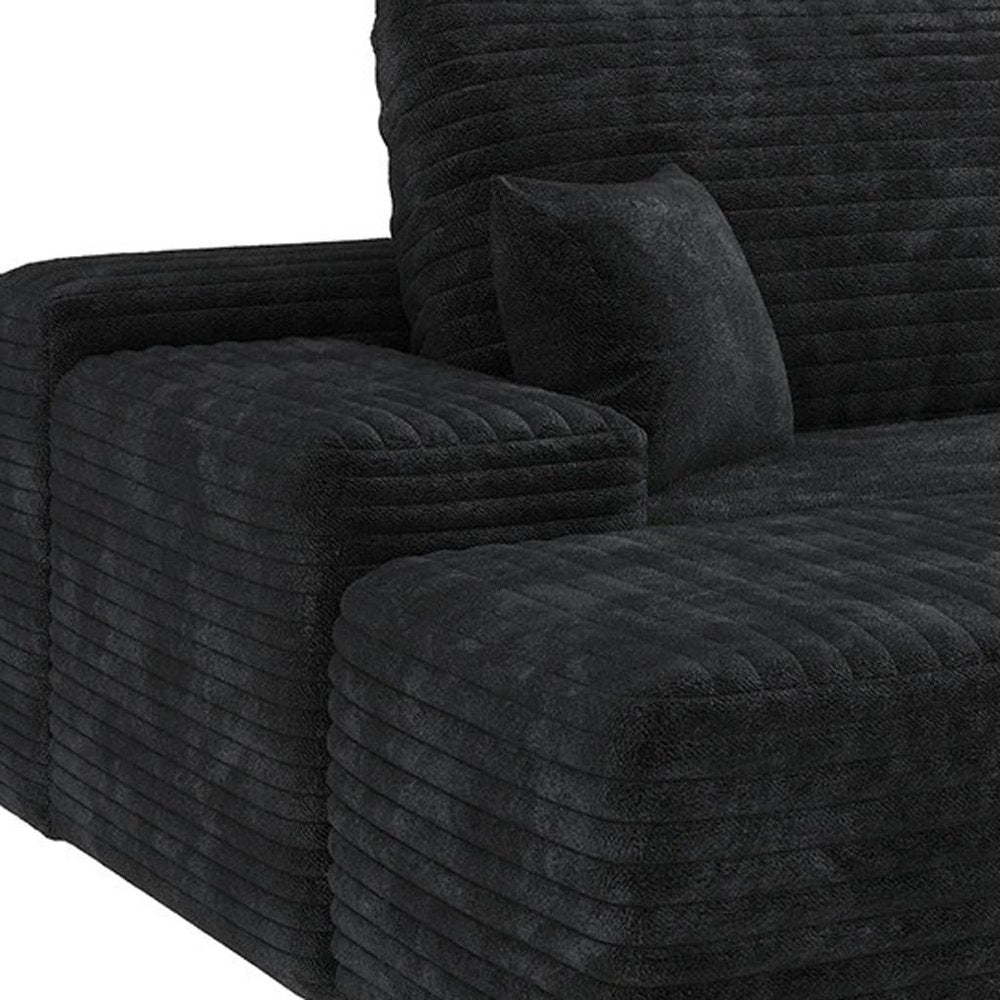 135" Corduroy Compression Foam U-Shape Sectional with Pillows