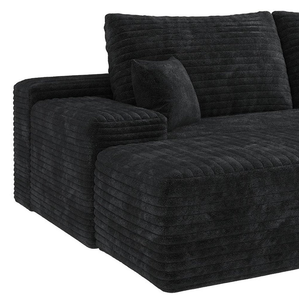 135" Corduroy Compression Foam U-Shape Sectional with Pillows