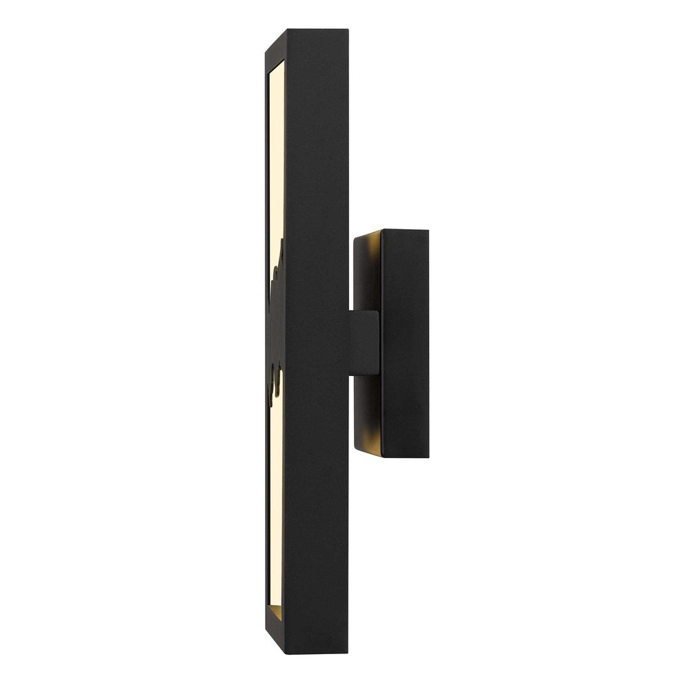 15" Black Metal Shadow Wall Light