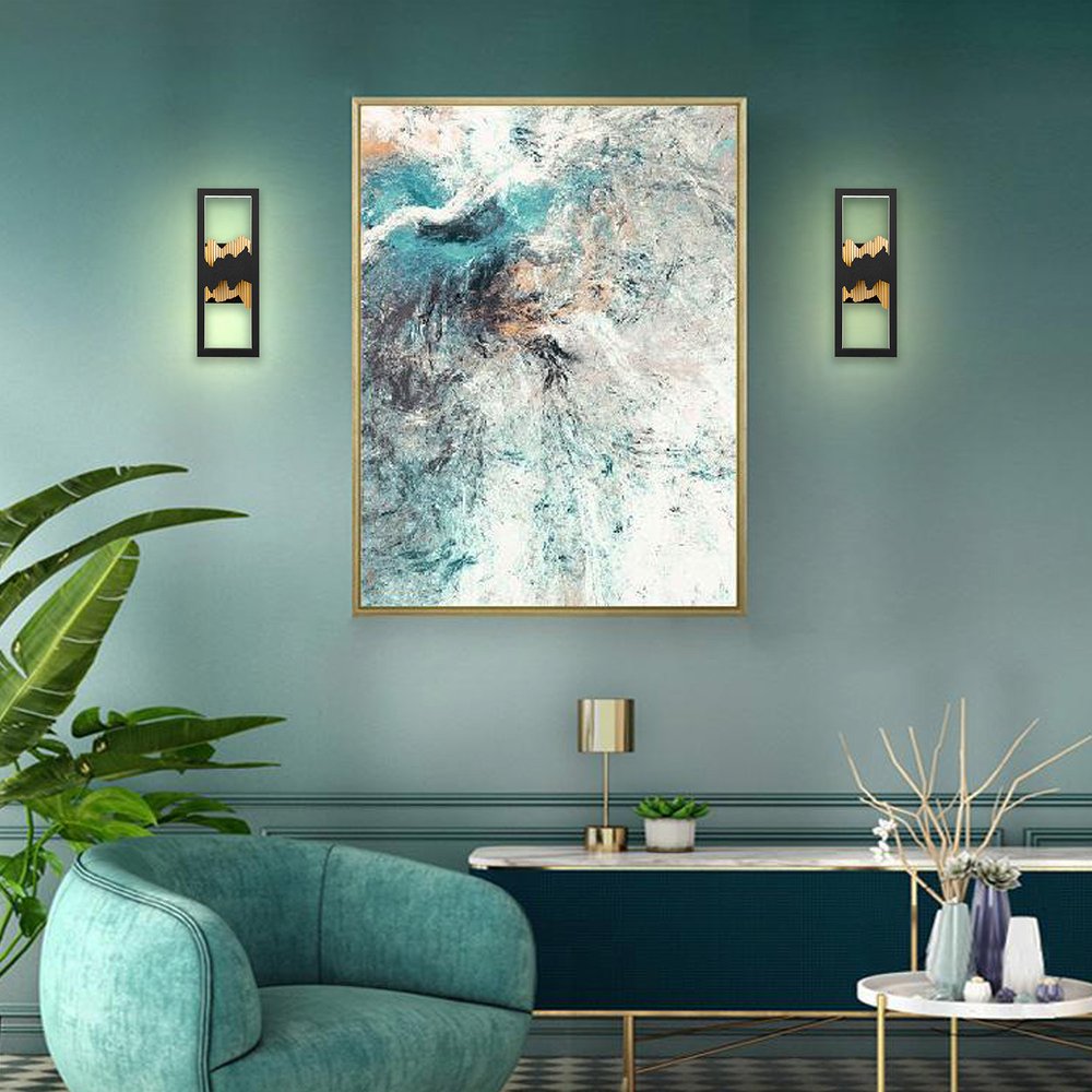 15" Black Metal Shadow Wall Light