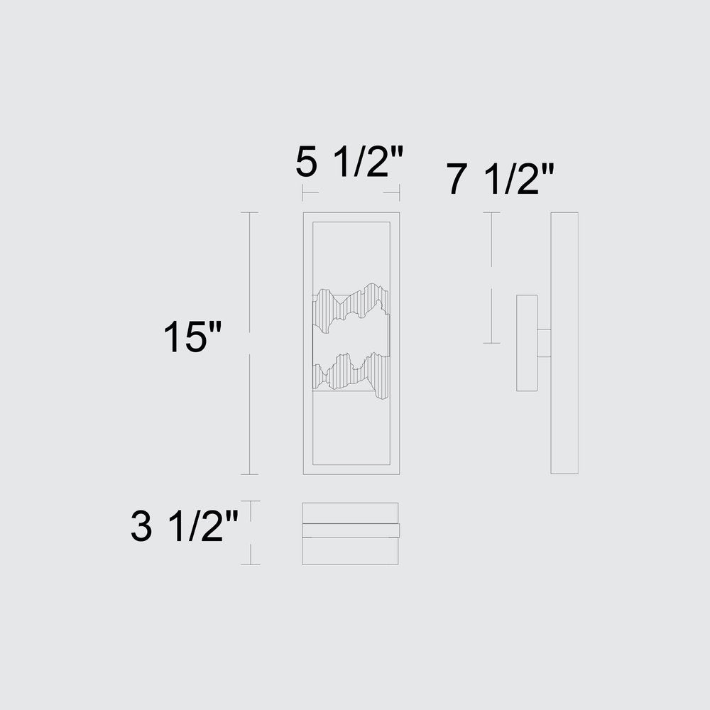 15" Black Metal Shadow Wall Light
