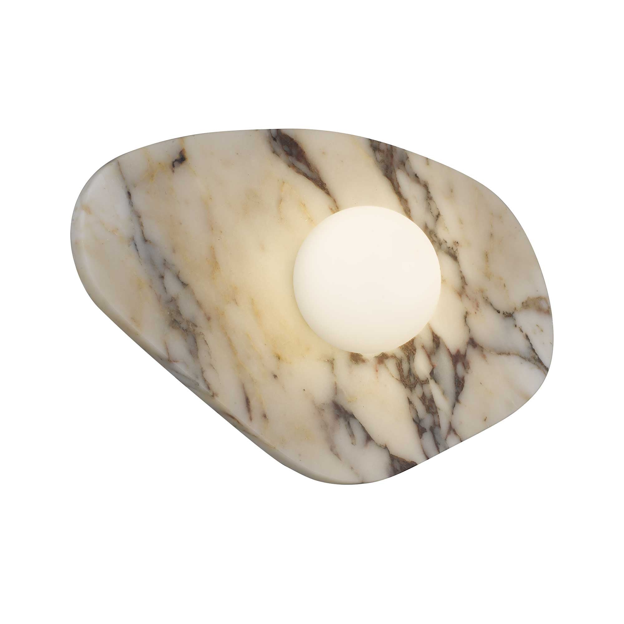 12" White Marble Slab Wall Light