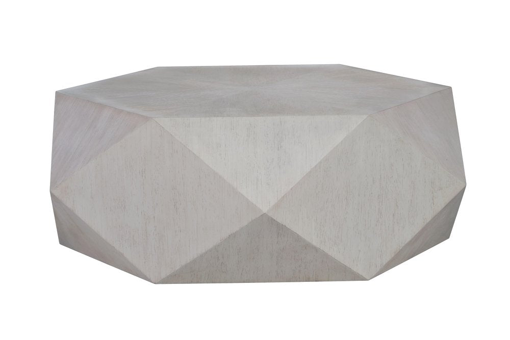 50" Wood Hexagon Block Coffee Table
