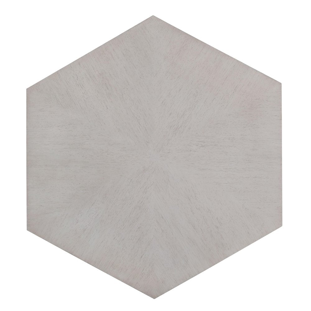 50" Wood Hexagon Block Coffee Table