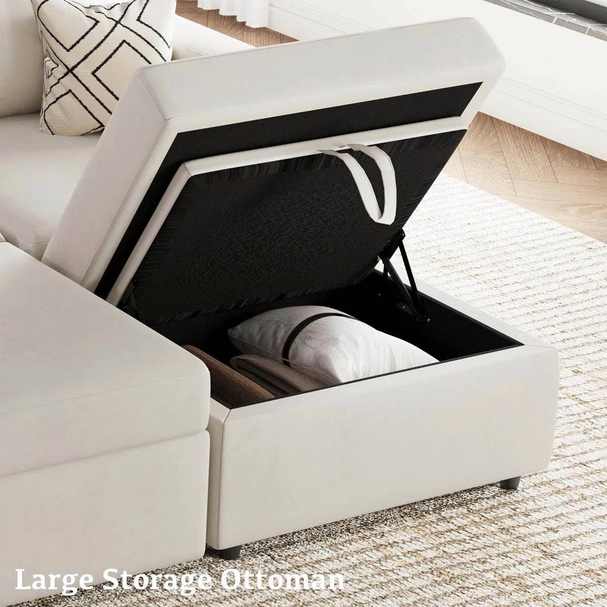 30" Velvet Storage Ottoman