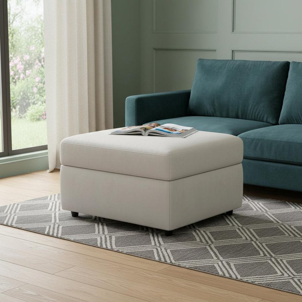 30" Velvet Storage Ottoman