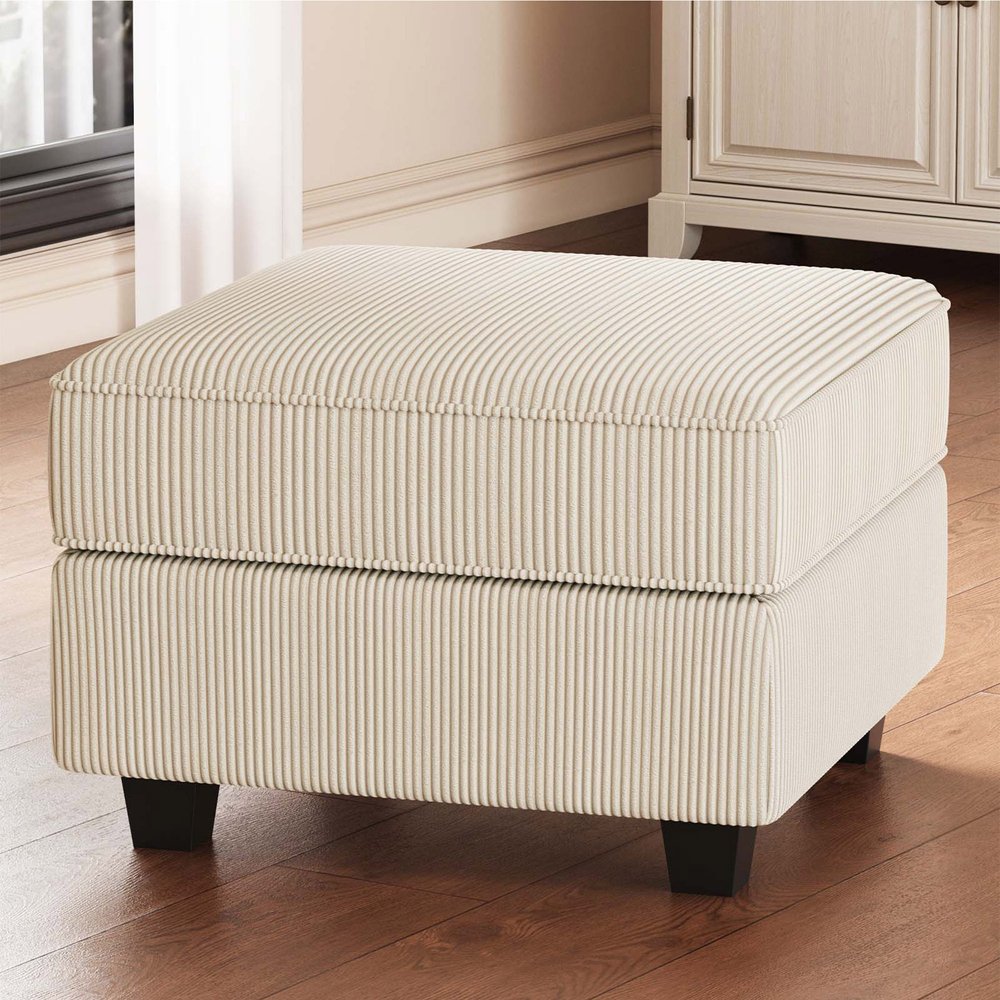 26" Corduroy Storage Ottoman