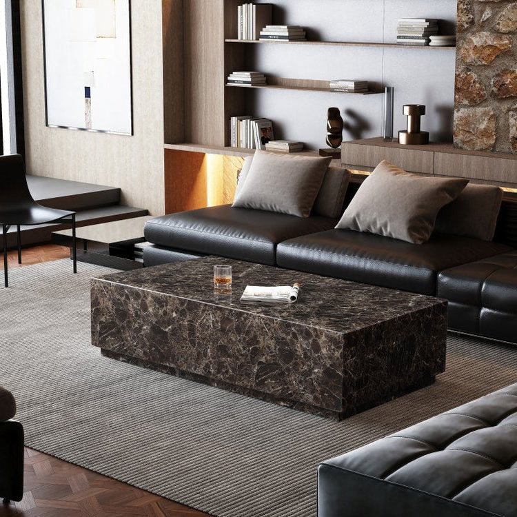 55" Pedestal Marble Coffee Table