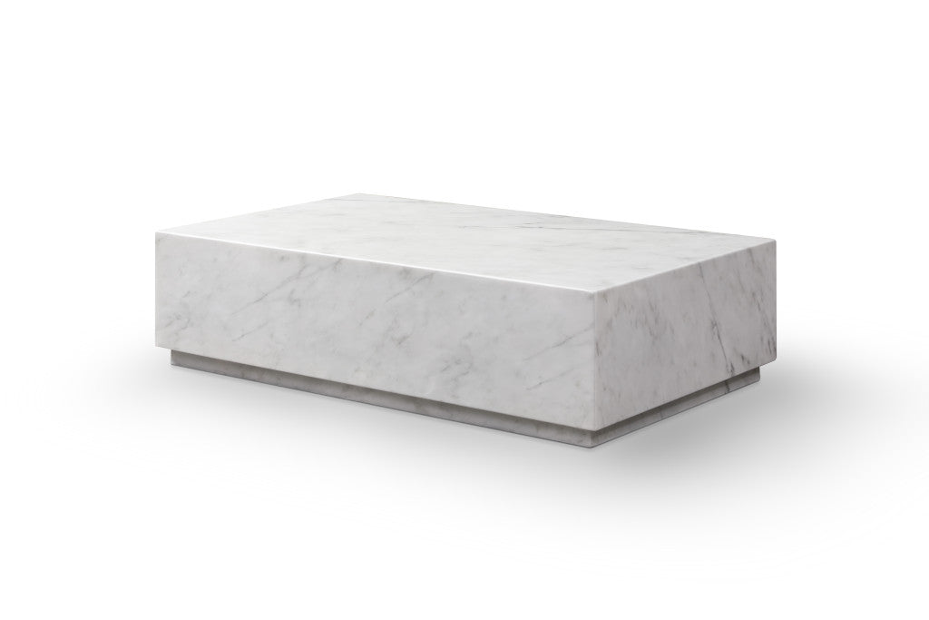 55" Pedestal Marble Coffee Table