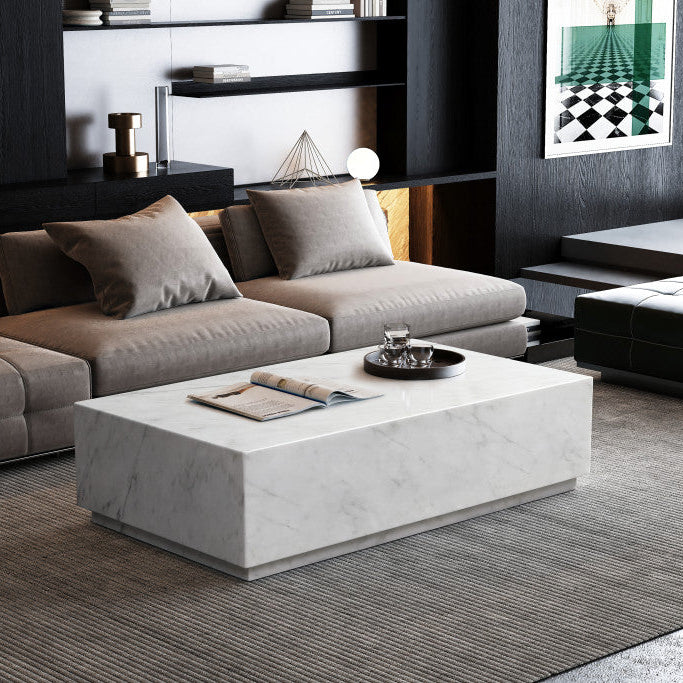 55" Pedestal Marble Coffee Table