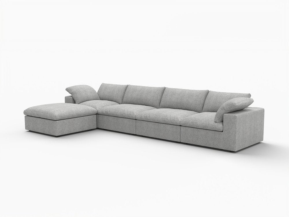 160" Linen Modular L-Sectional with Storage