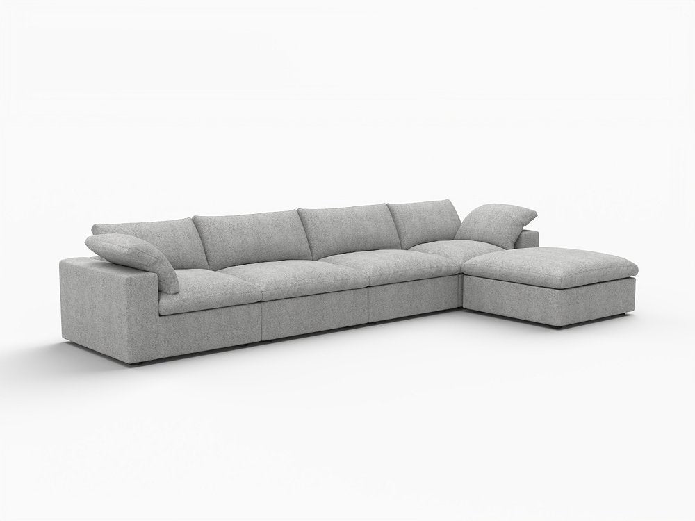 160" Linen Modular L-Sectional with Storage