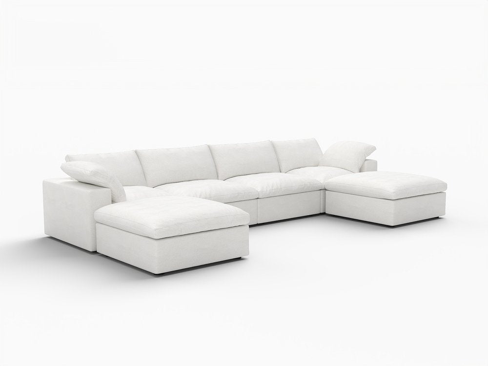 160" Linen Blend Modular U-Sectional Sofa