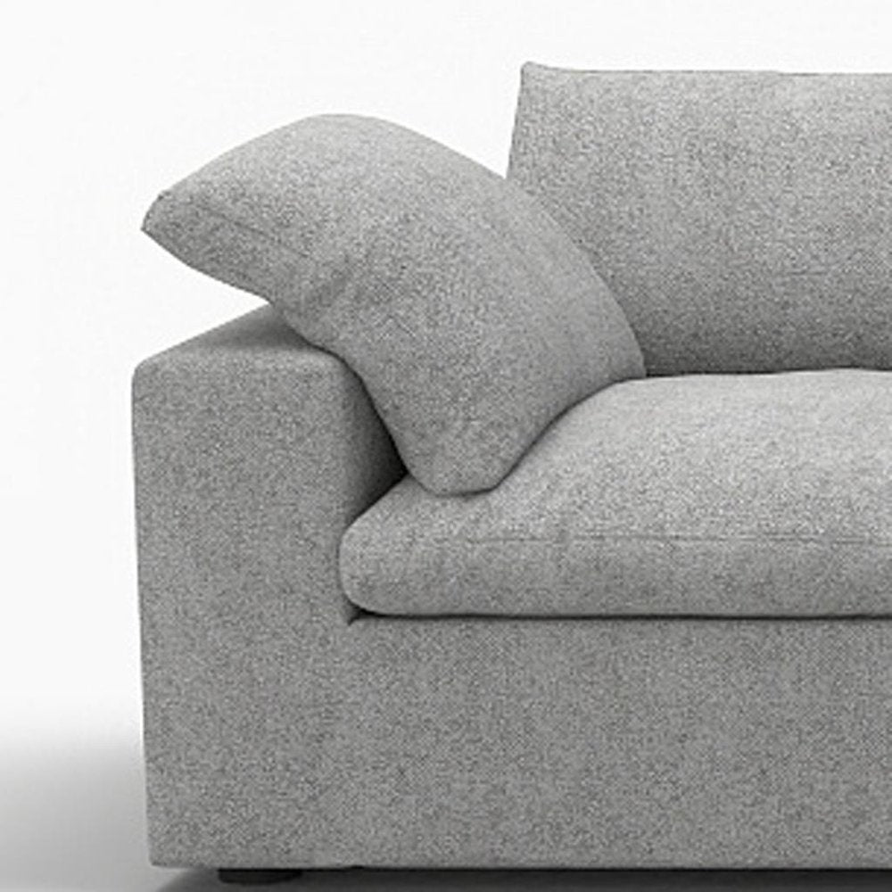 160" Linen Blend Modular Sofa with Toss Pillows