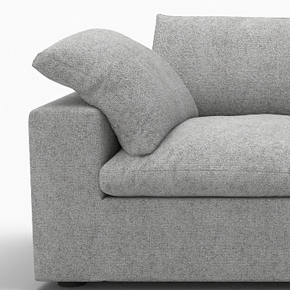 120" Linen Blend Modular Sofa with Toss Pillows