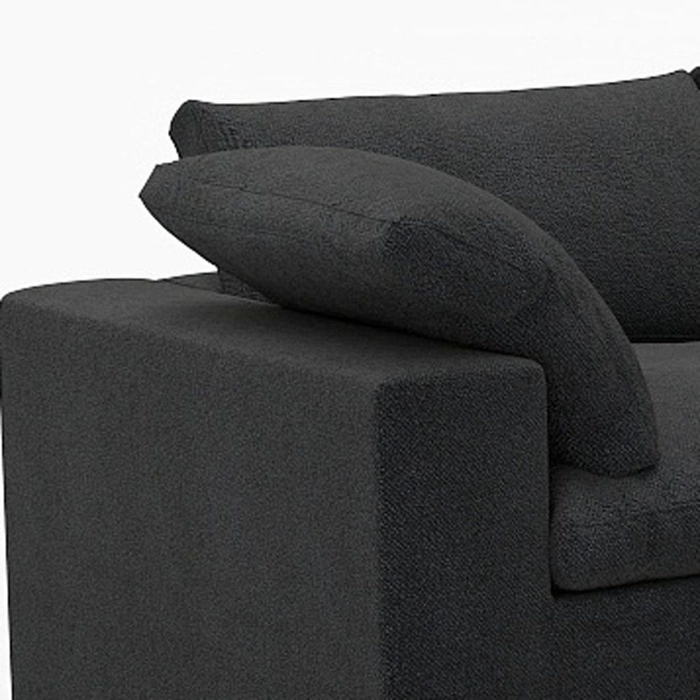 160" Linen Blend Modular Sofa with Toss Pillows