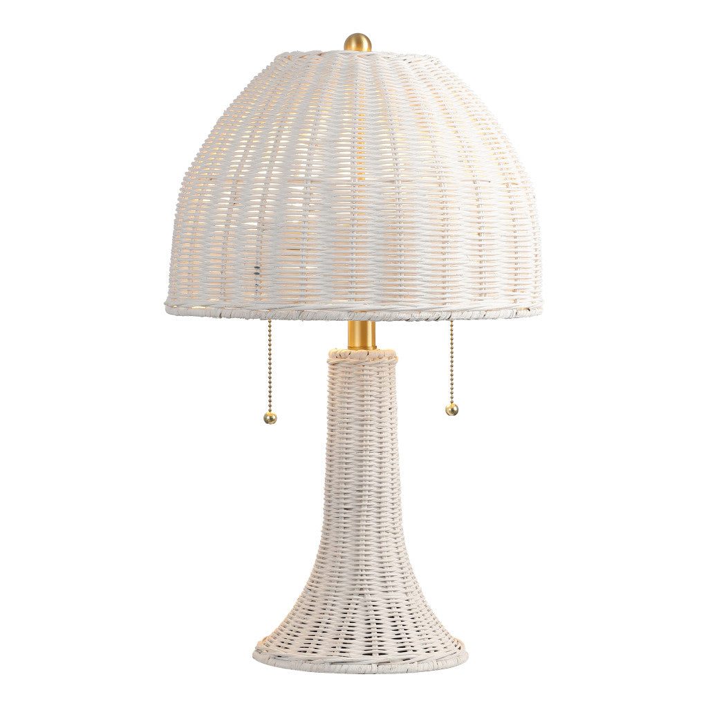 22" Wicker Dome Table Lamp
