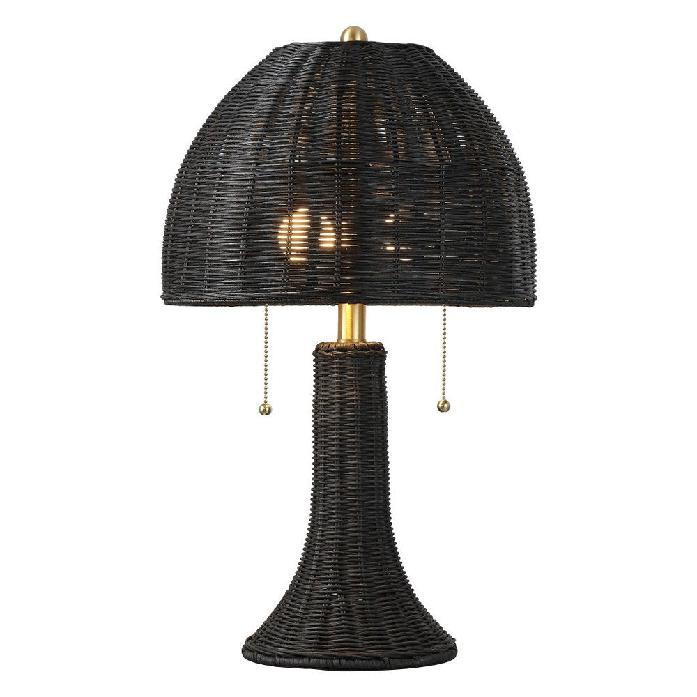 22" Wicker Dome Table Lamp