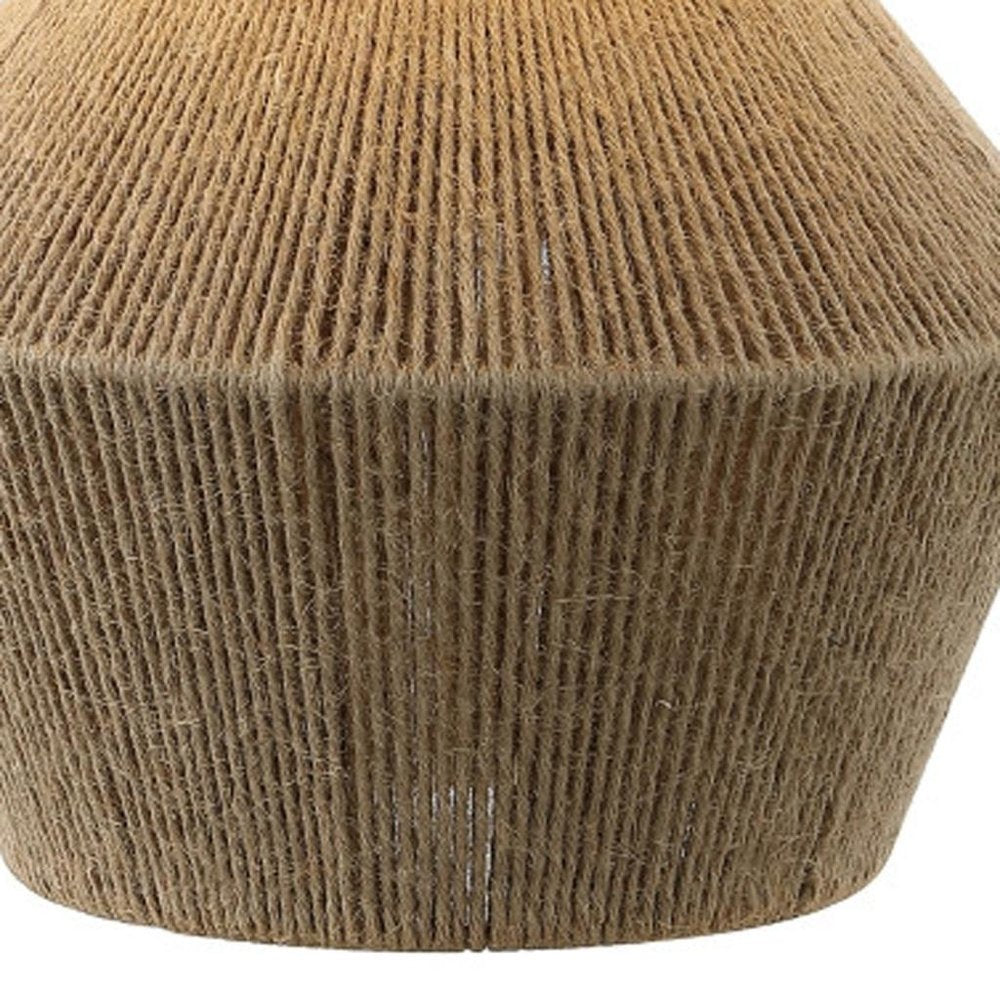 22" Brown Coastal Drum Shade Lamp