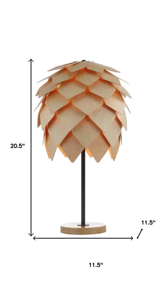 21" Brown Palm Table Lamp