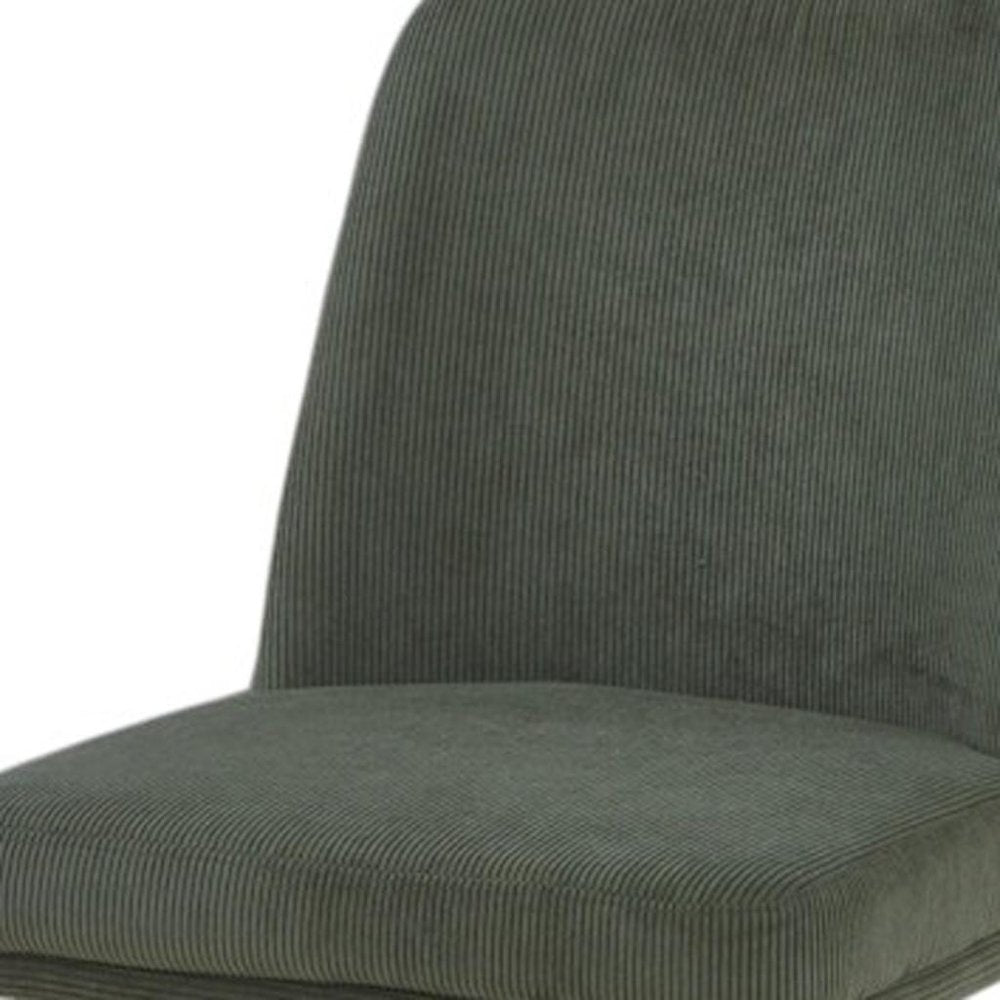 Set of Two 19" Green Corduroy Contemporary Dining Chair