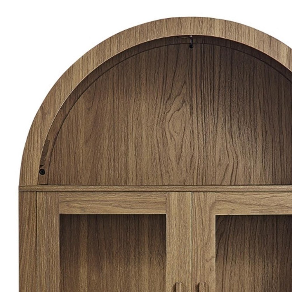 67" Wood Arch Accent Cabinet