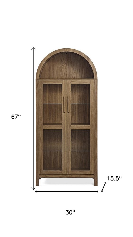 67" Wood Arch Accent Cabinet