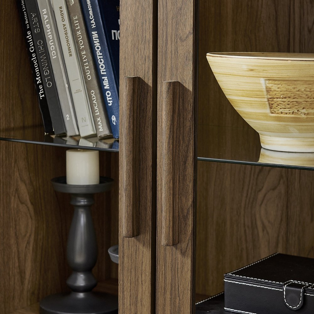 67" Wood Arch Accent Cabinet