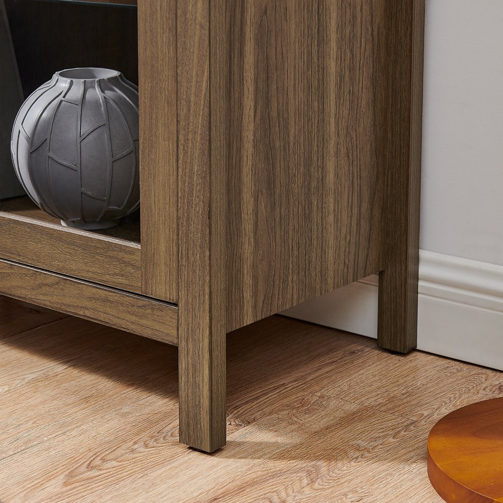 67" Wood Arch Accent Cabinet