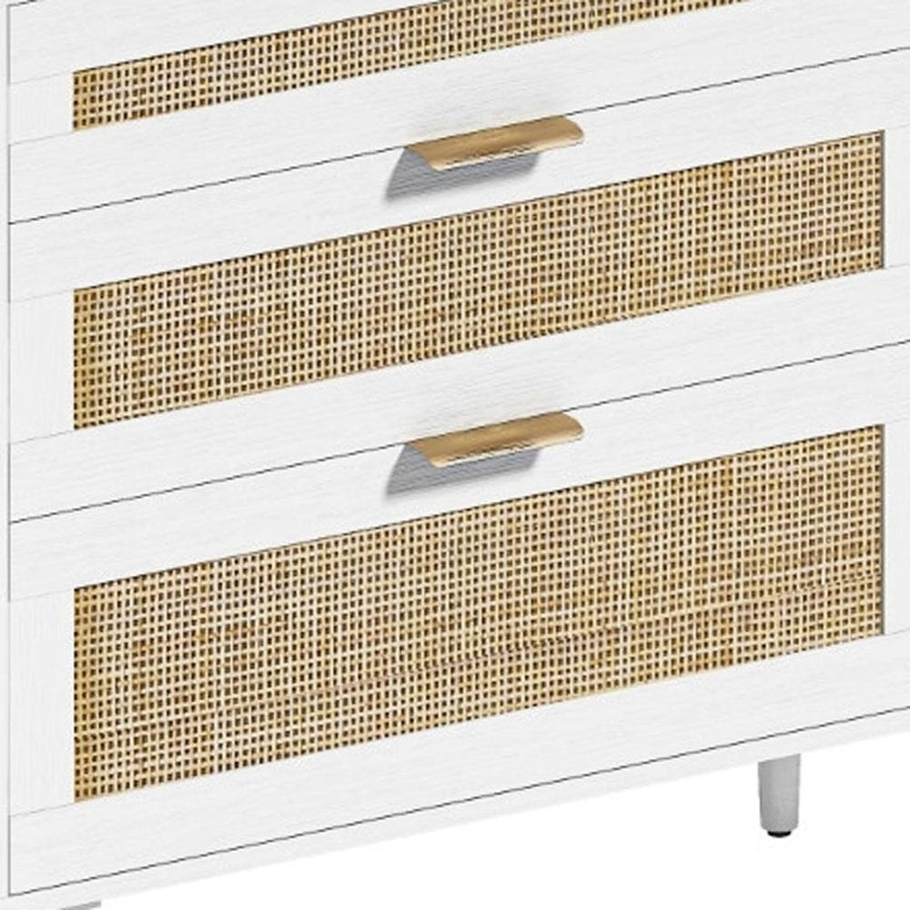 59" White Coastal Wood Accent Sideboard