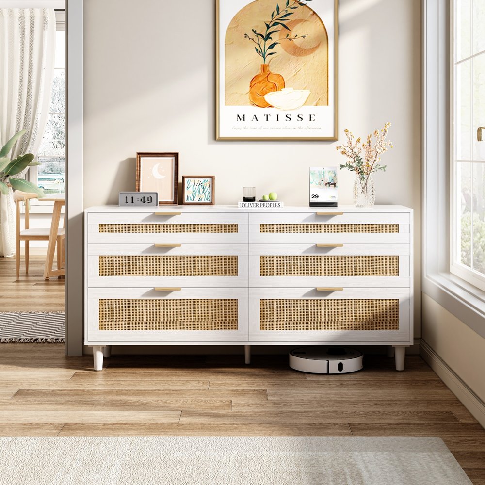 59" White Coastal Wood Accent Sideboard