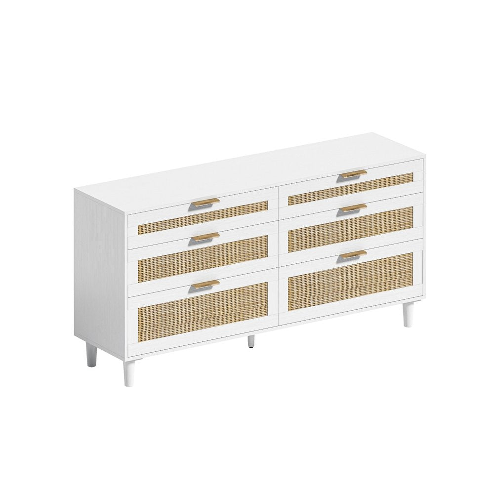 59" White Coastal Wood Accent Sideboard