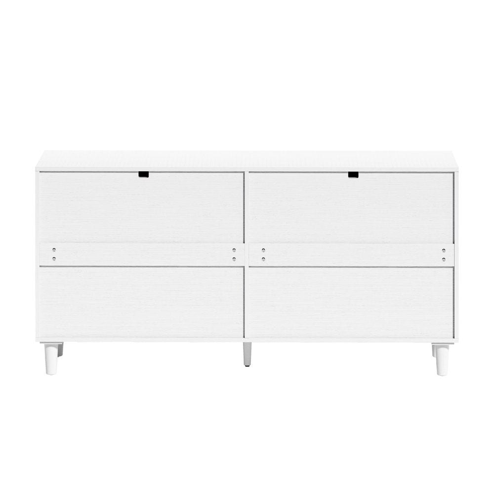 59" White Coastal Wood Accent Sideboard