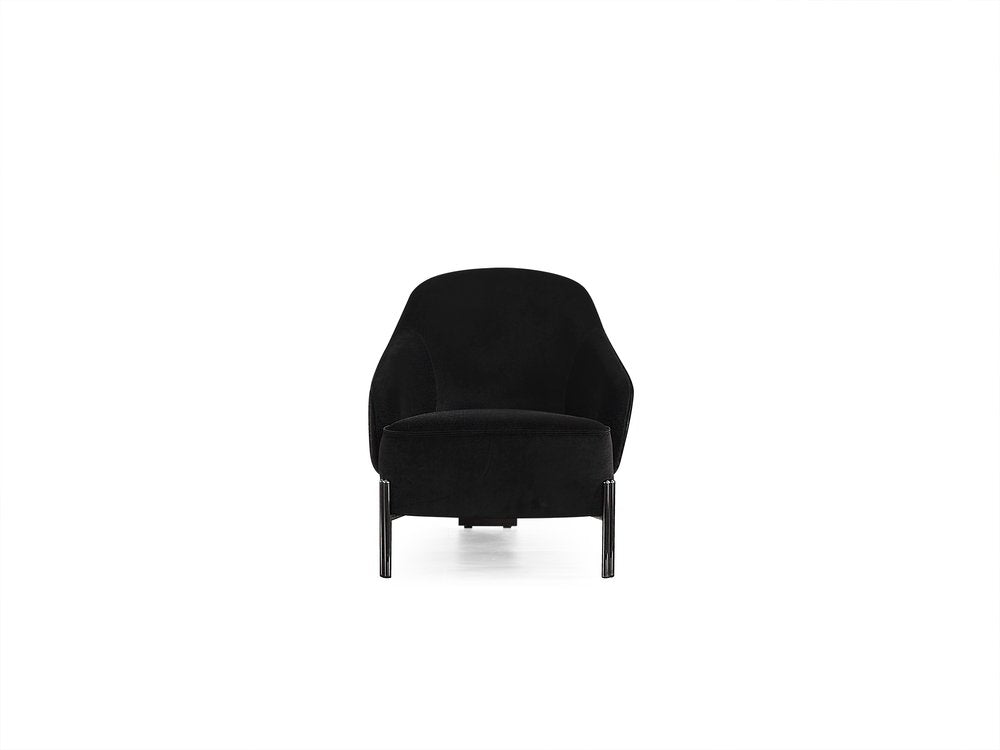 33" Black Velvet Tri-Pod Barrel Chair