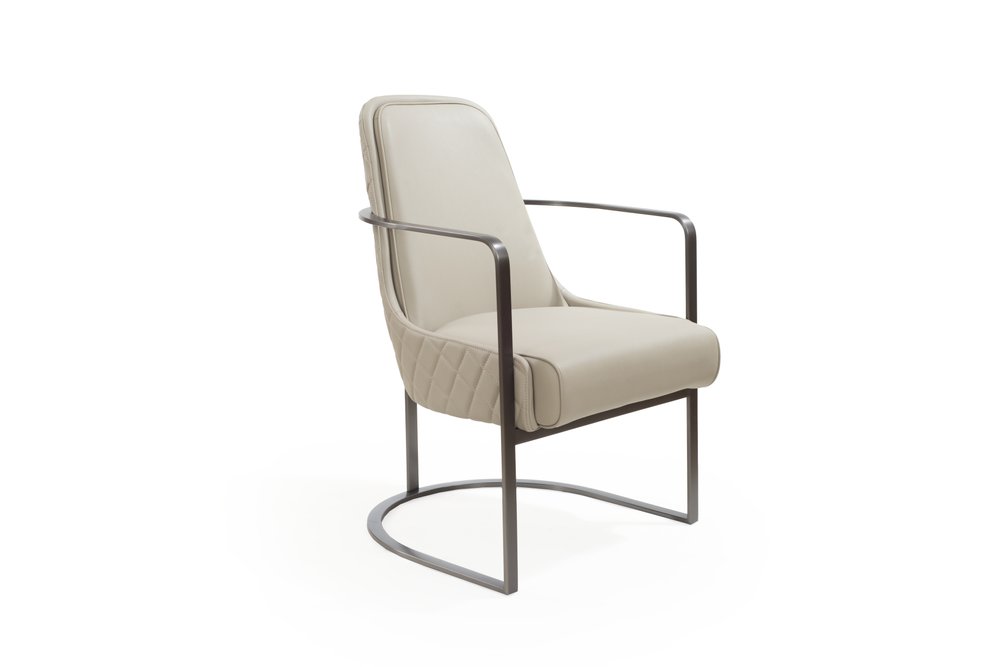 24" Gray Faux Leather Diamond Tufted Armchair