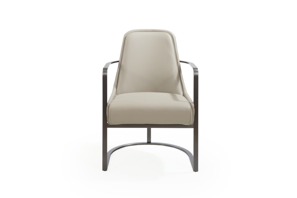 24" Gray Faux Leather Diamond Tufted Armchair