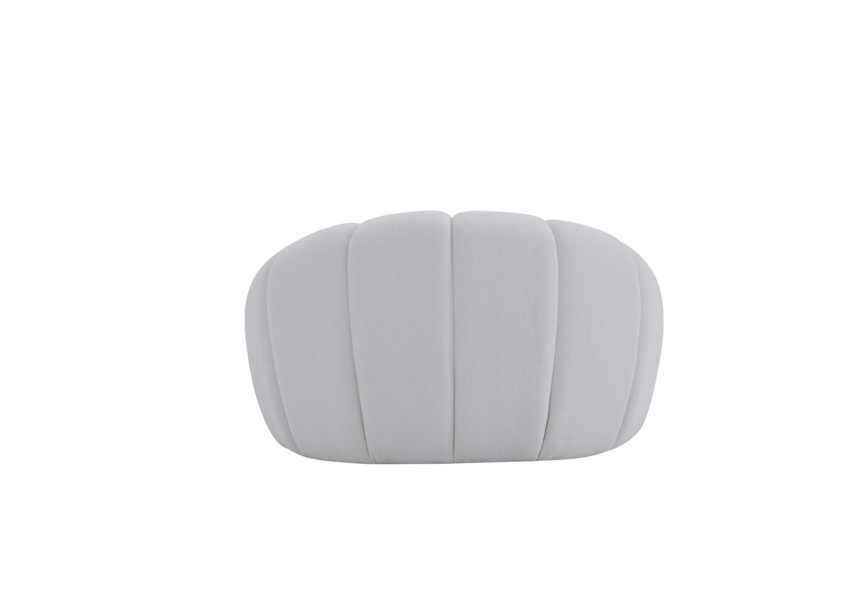 49" White Tufted Bouclé Curved Bubble Chair