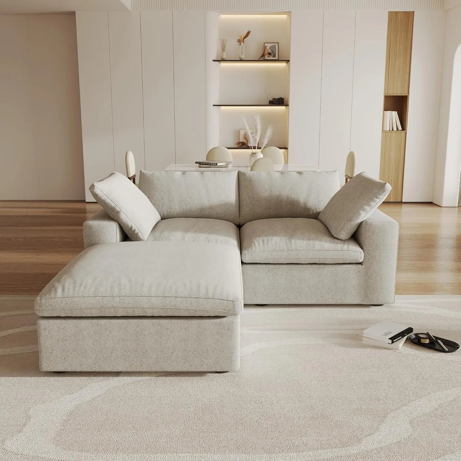 3 pc. 80" Modular Linen Corner Sectional