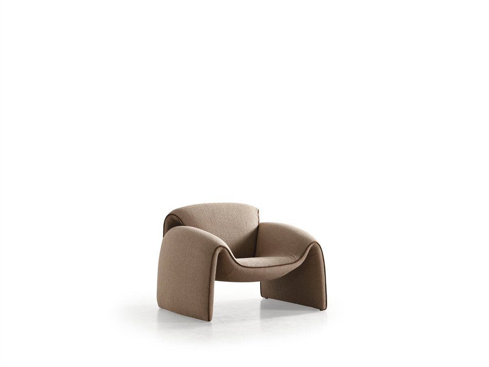 39" Taupe Bouclé Floating Lounge Chair