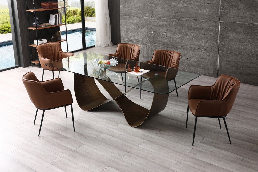 94" Bronze Metal Ribbon Dining Table