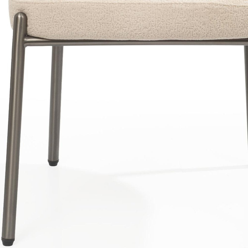 23" Beige Bouclé Modern Wingback Dining Chair