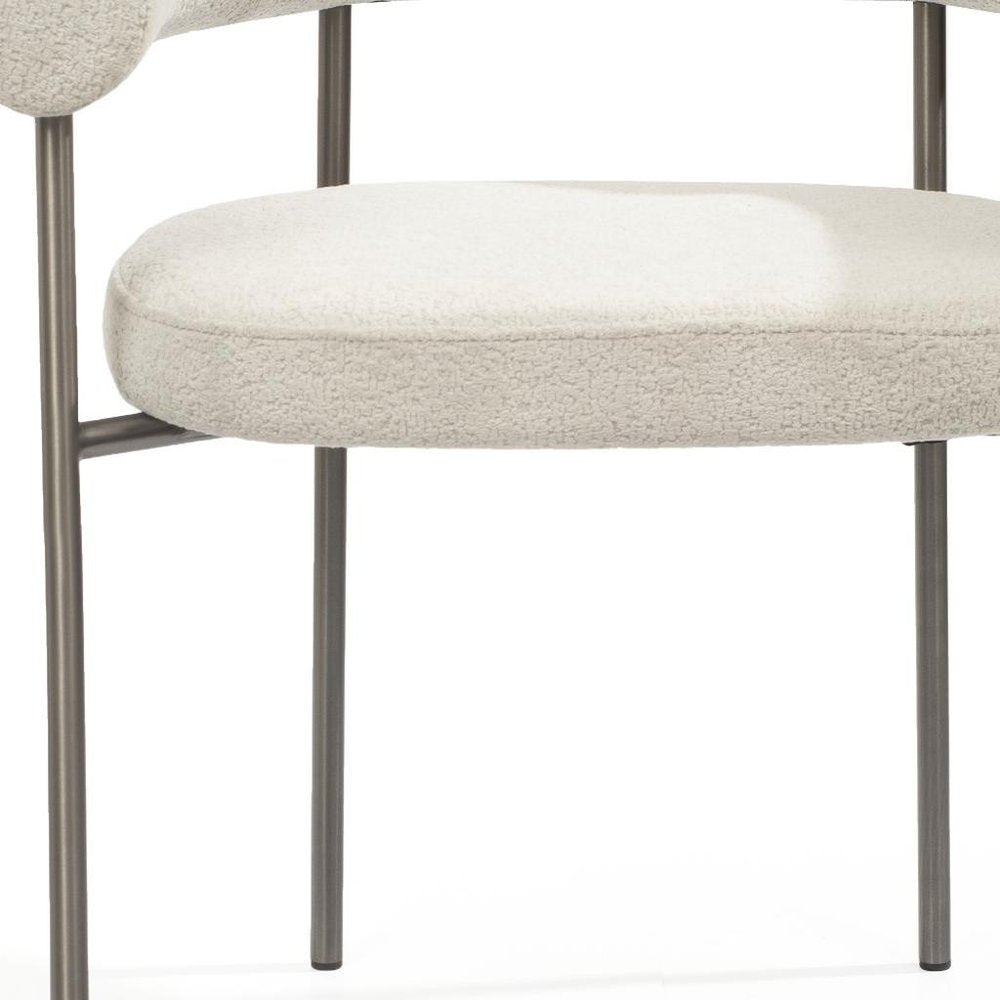 Set of Two 26" Light Gray Bouclé Ella Dining Chair