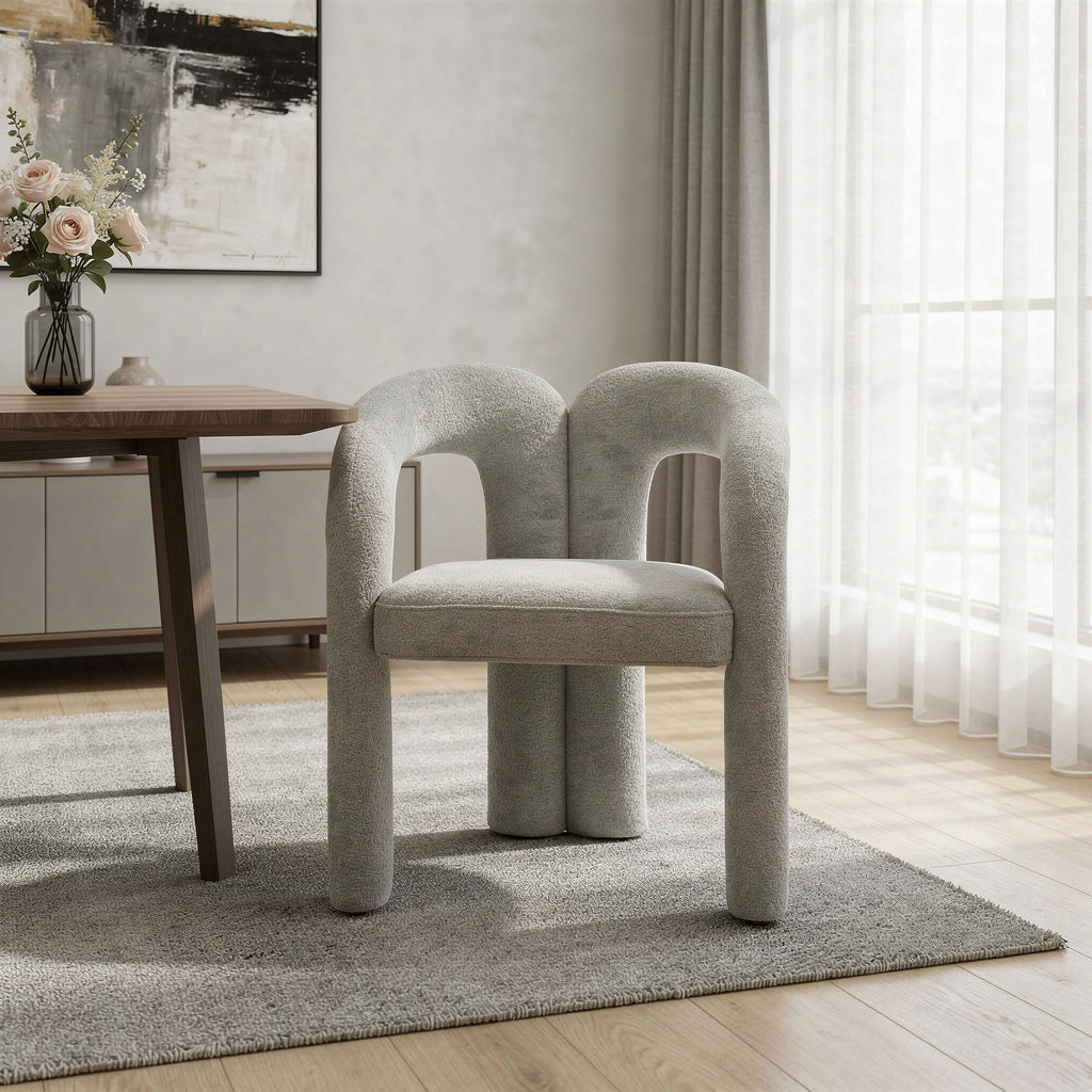 Bouclé Open Back Dining Chair