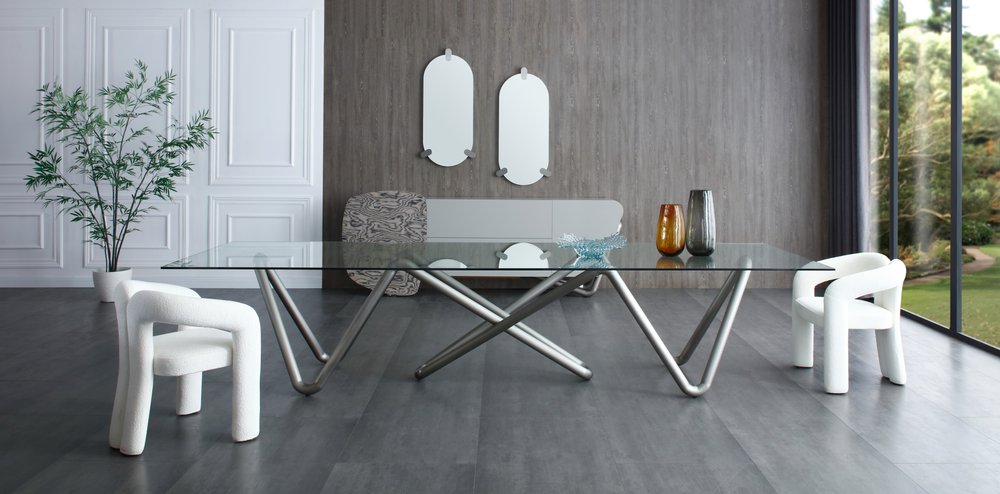 Bouclé Open Back Dining Chair