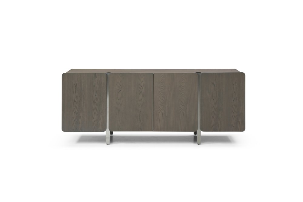79" Ash Gray Wood Panels Sideboard